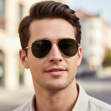 Flexible Polarized Matt Golden Aviator Sunglasses For Men And Women ELST007-Golden