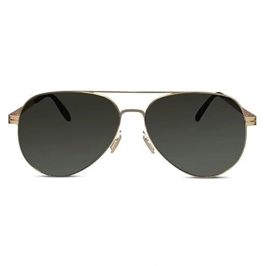 Flexible Polarized Matt Golden Aviator Sunglasses For Men And Women ELST007-Golden