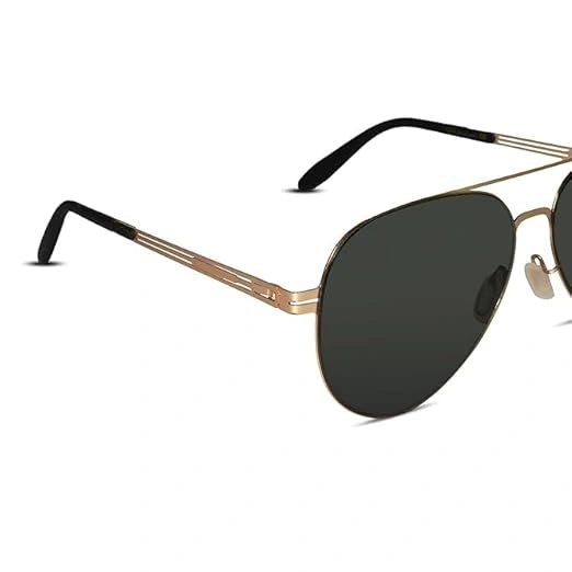 Flexible Polarized Matt Golden Aviator Sunglasses For Men And Women ELST007-Golden