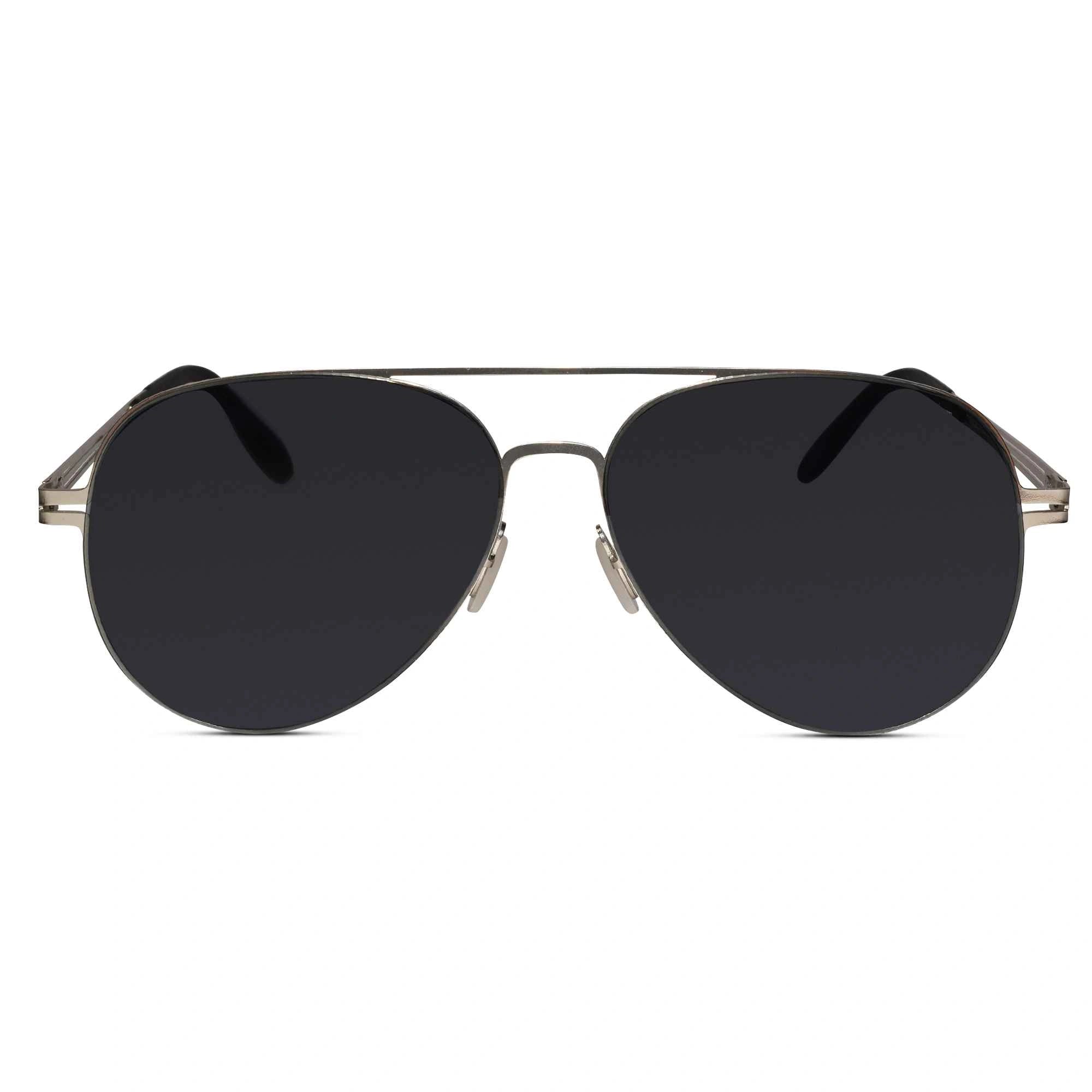 Flexible Polarized Matt Silver  Aviator Sunglasses For Men And Women ELST007-SIL