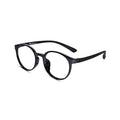 Flexible Shiny Black Round Eyeglasses For Men & Women LKE7135-BLK
