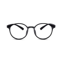 Flexible Shiny Black Round Eyeglasses For Men & Women
