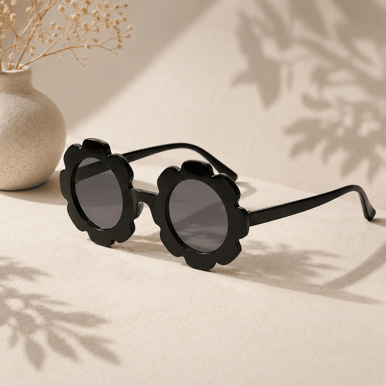 Flower Black sunglasses for kids LKSK3034-BLK