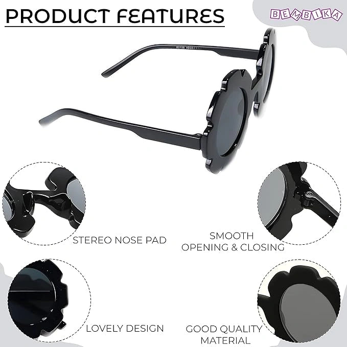 Flower Black sunglasses for kids LKSK3034-BLK