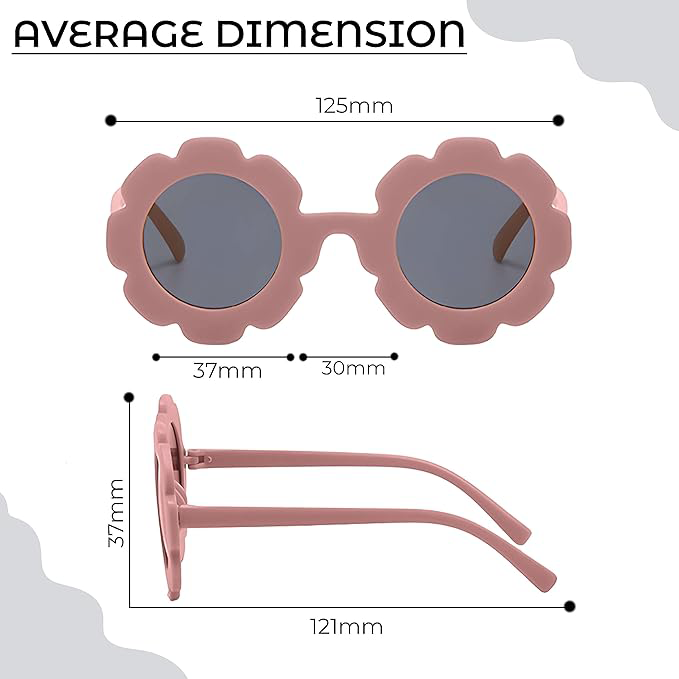Flower Black sunglasses for kids LKSK3034-PINK