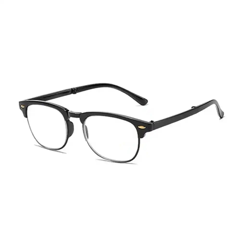 Foldable Black Full Rim Reading Glasses For Men & Women LKHEDRG23-BLK