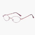 Front view foldable purple frame reading for women style, good quality lenses for daily life"