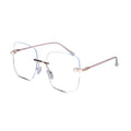 Rose Gold Frameless Designer Pearl Computer Glasses LKE8965-PNK
