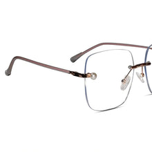 Rose Gold Frameless Designer Pearl Computer Glasses