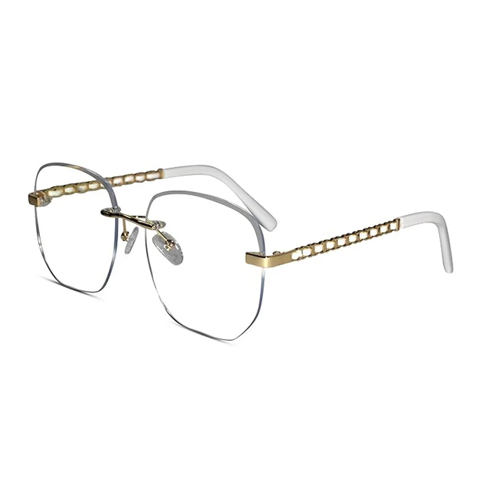 Rose Gold Frameless Designer Computer Glasses