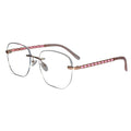Pink Frameless Designer Eyeglasses For Women LKE23032-PNK