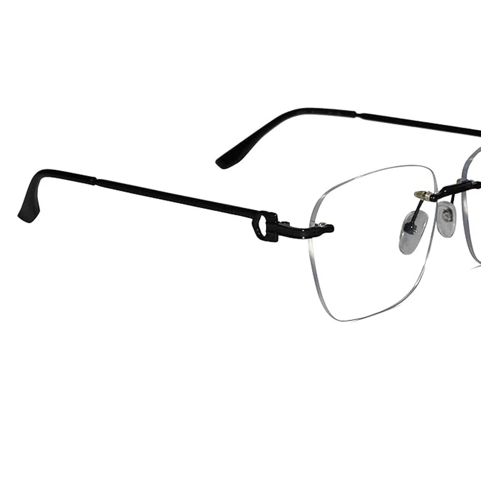 Designer Silver Frameless Rectangular Computer Glasses