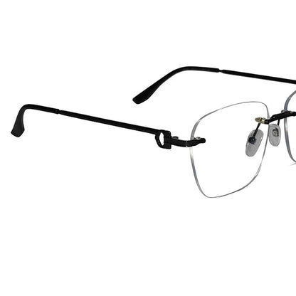 Designer Silver Frameless Rectangular Computer Glasses