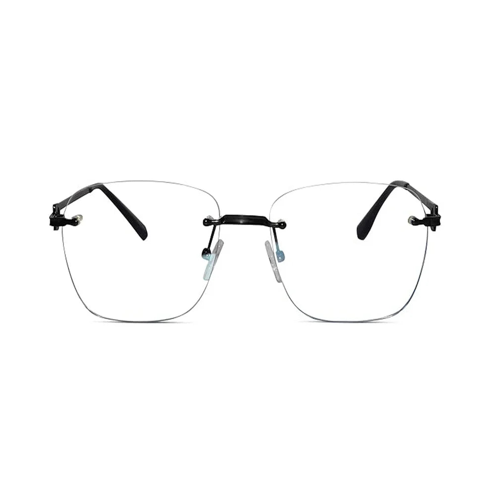 Designer Silver Frameless Rectangular Computer Glasses