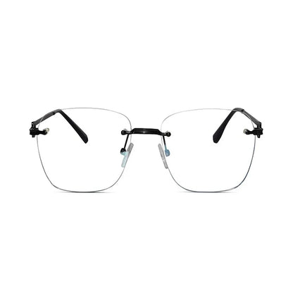 Designer Silver Frameless Rectangular Computer Glasses
