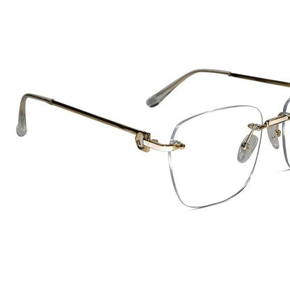 Designer Silver Frameless Rectangular Computer Glasses