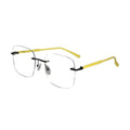 Yellow Frameless Square Eyeglasses For Men & Women LKE21092-YELLOW