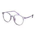 Buy Purple round blue cut computer glasses; lightweight full-rim anti-glare lenses for screen time and online wellness.
