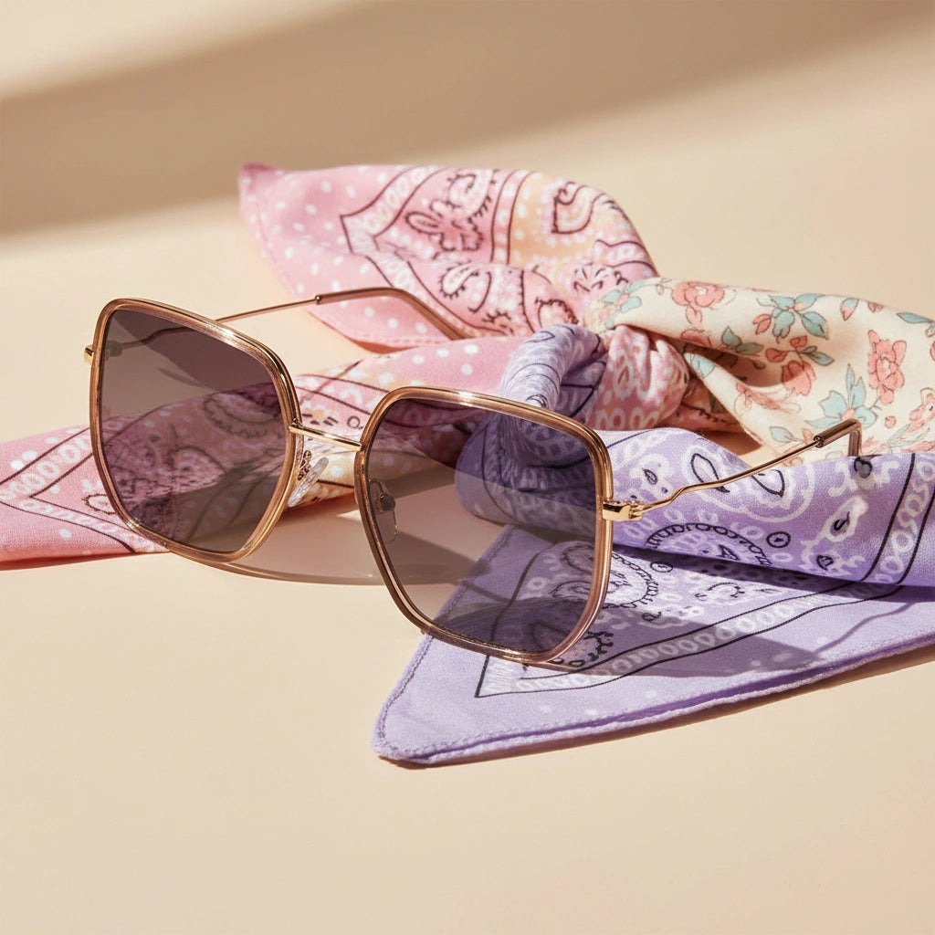 Full Rim  Hexagonal Shape  Stylish Sunglasses  For Women LKS1752-PINK