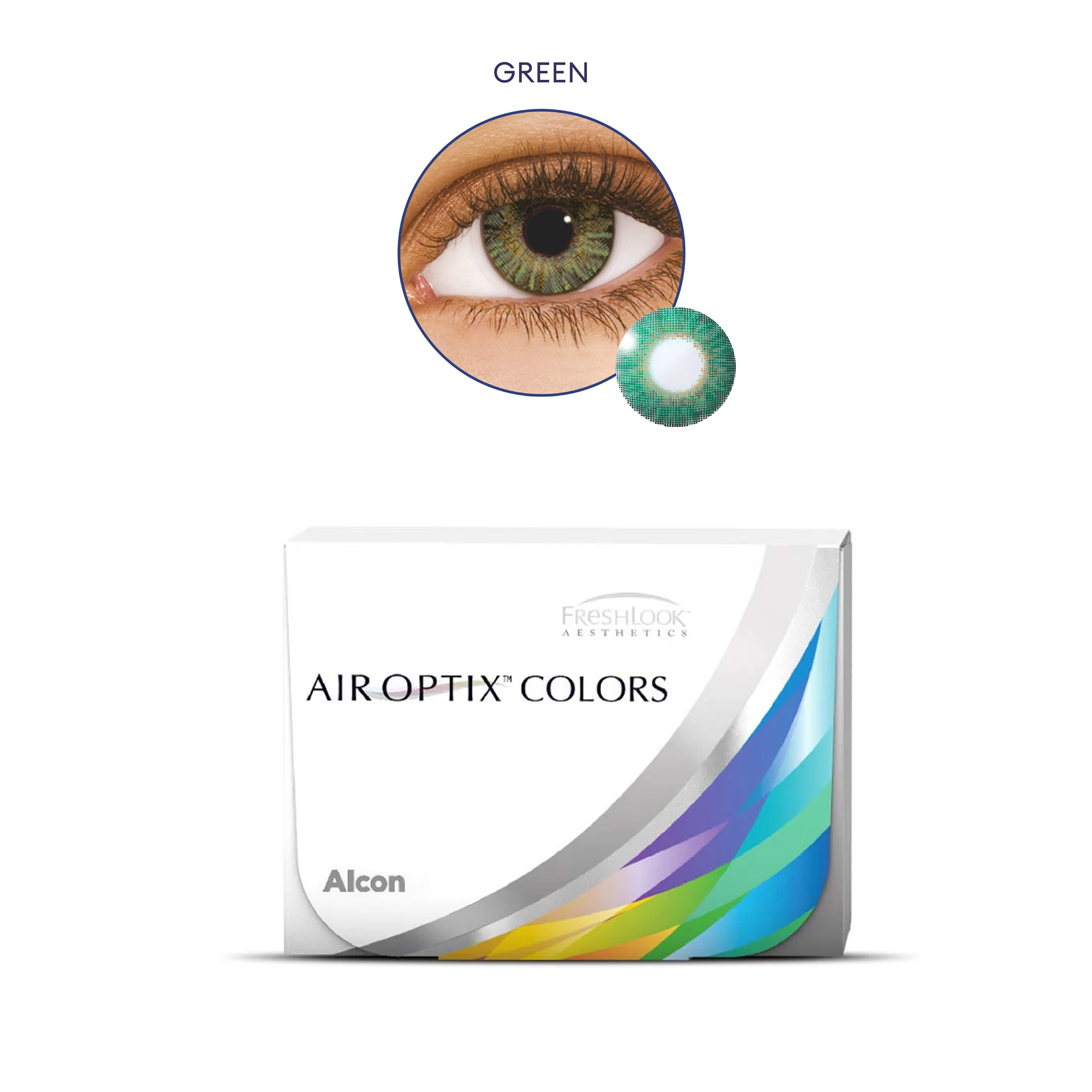 Alcon Freshlook Green Air Optix Colors (2 lens/box)