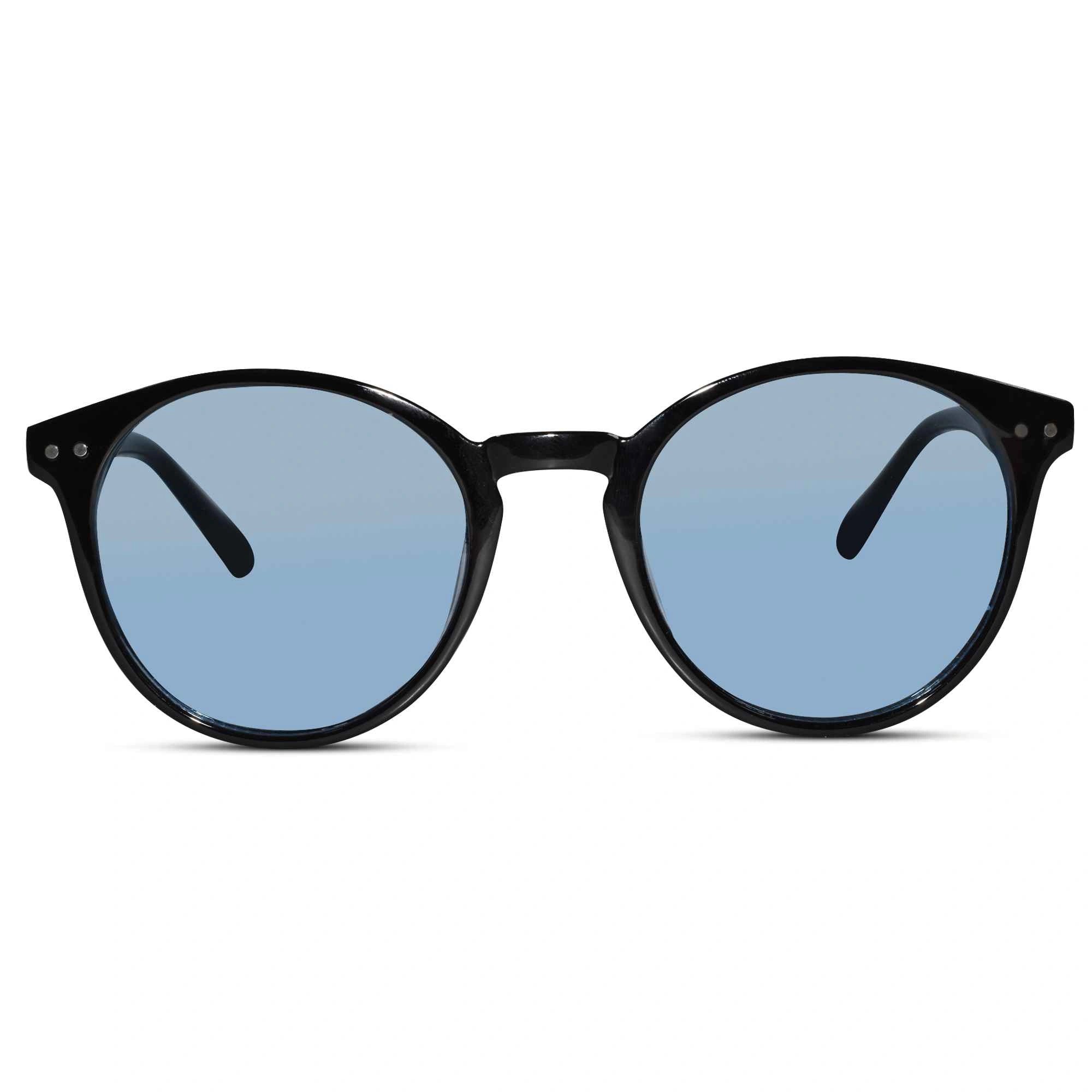 Glossy Black Blue Sunglasses For Women LKS3821-BLU