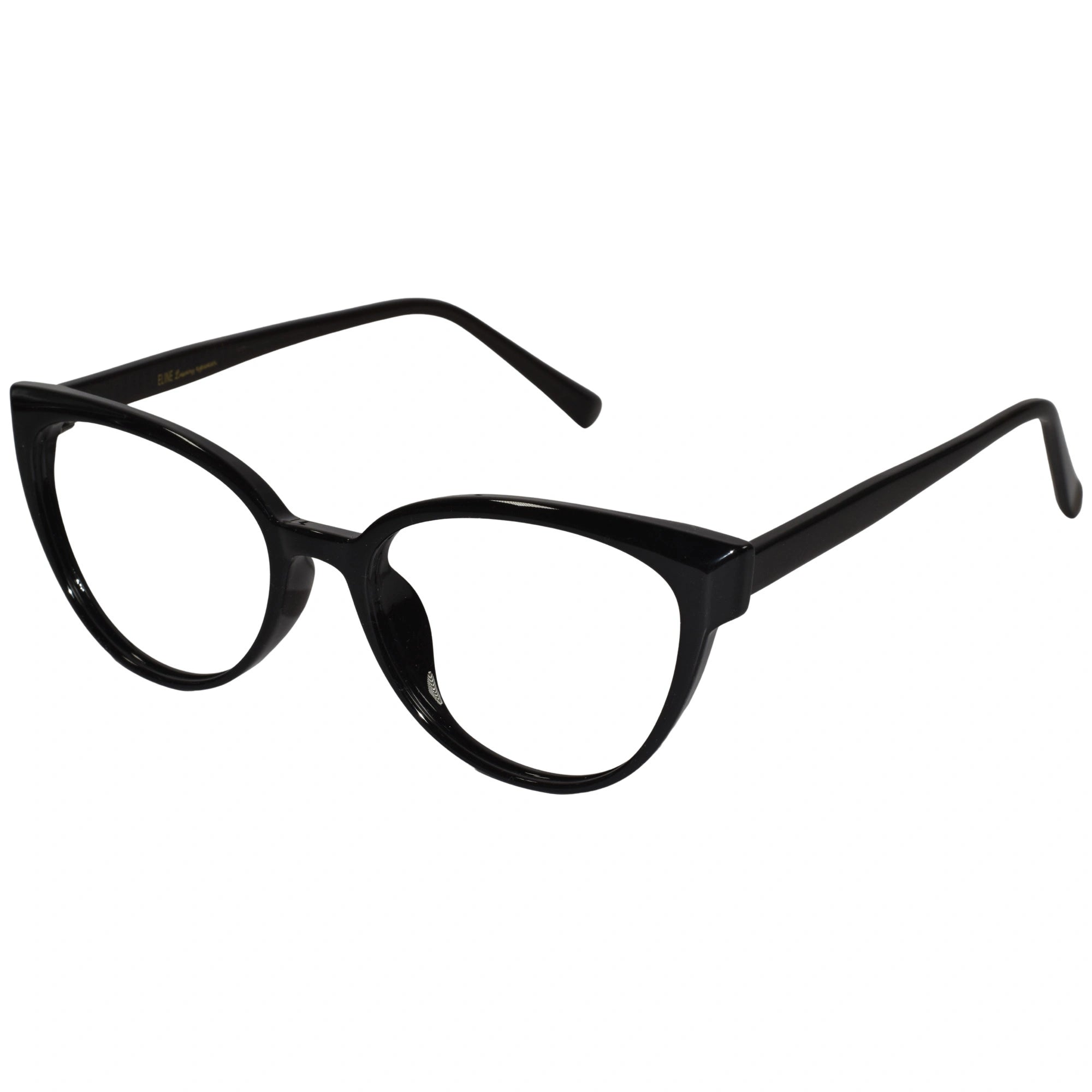 Glossy Black Cat-eye Eyeglasses For Women ELE7230-BLK