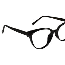 Glossy Black Cat-eye Eyeglasses For Women