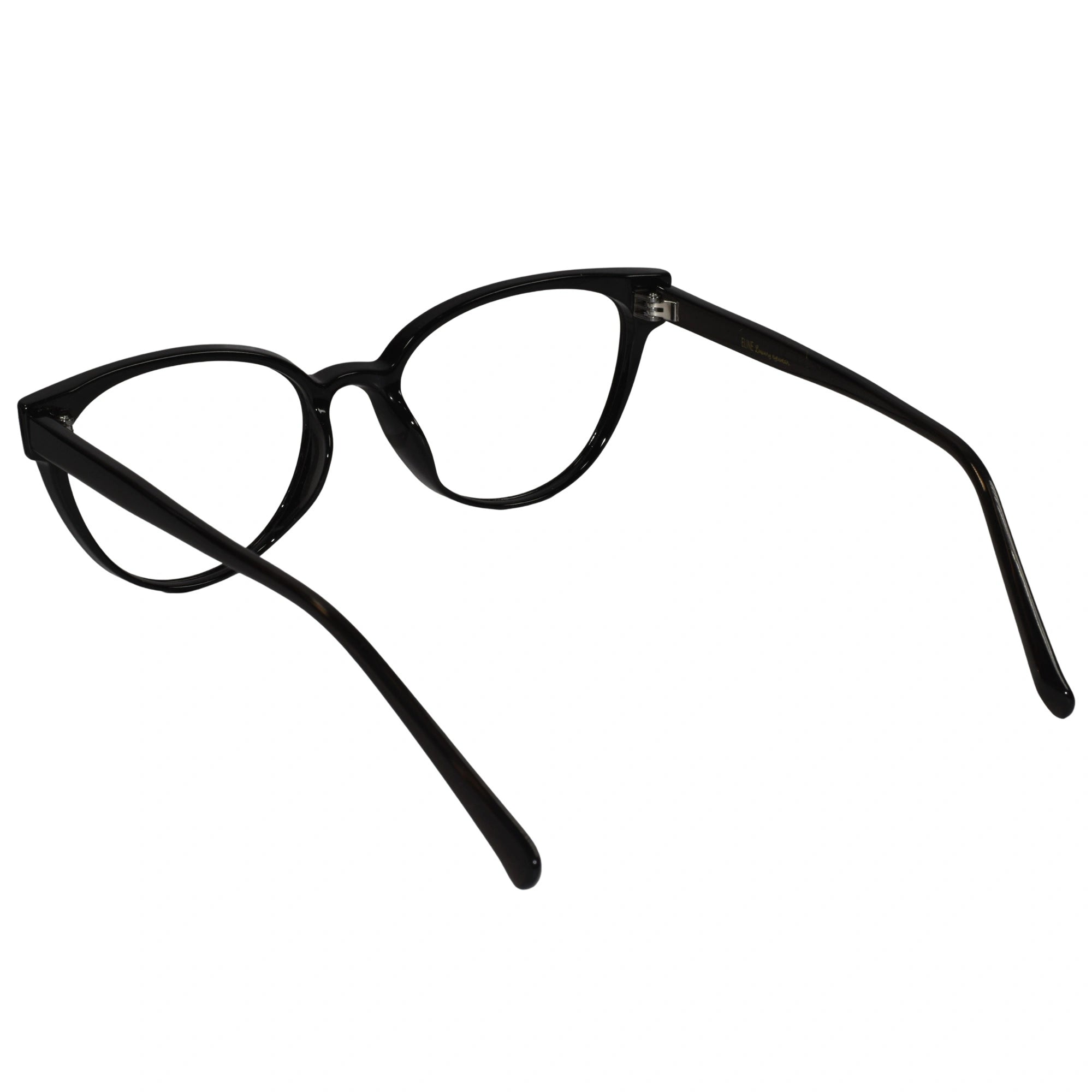 Glossy Black Cat-eye Eyeglasses For Women ELE7230-BLK