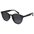 Glossy Black Round Sunglasses For  Women LKS3821-BLK