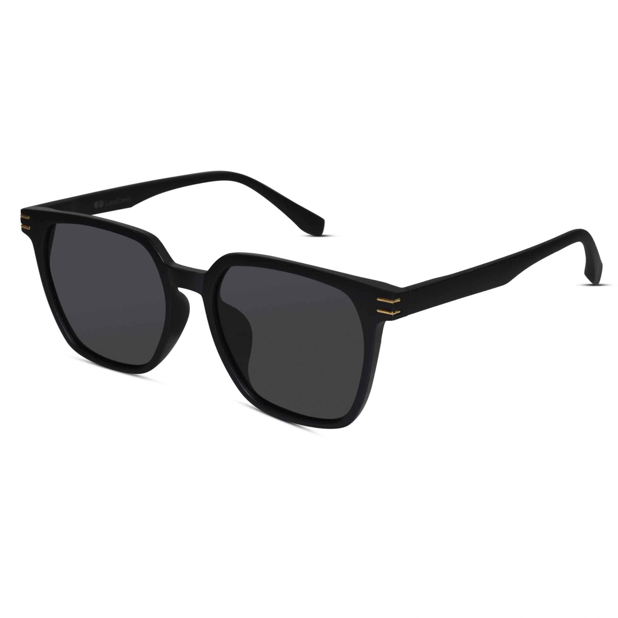 Best sunglasses for men featuring a Glossy Black Square Men Sunglasses, durable hinges, and 100% UV protection for outdoor activities.