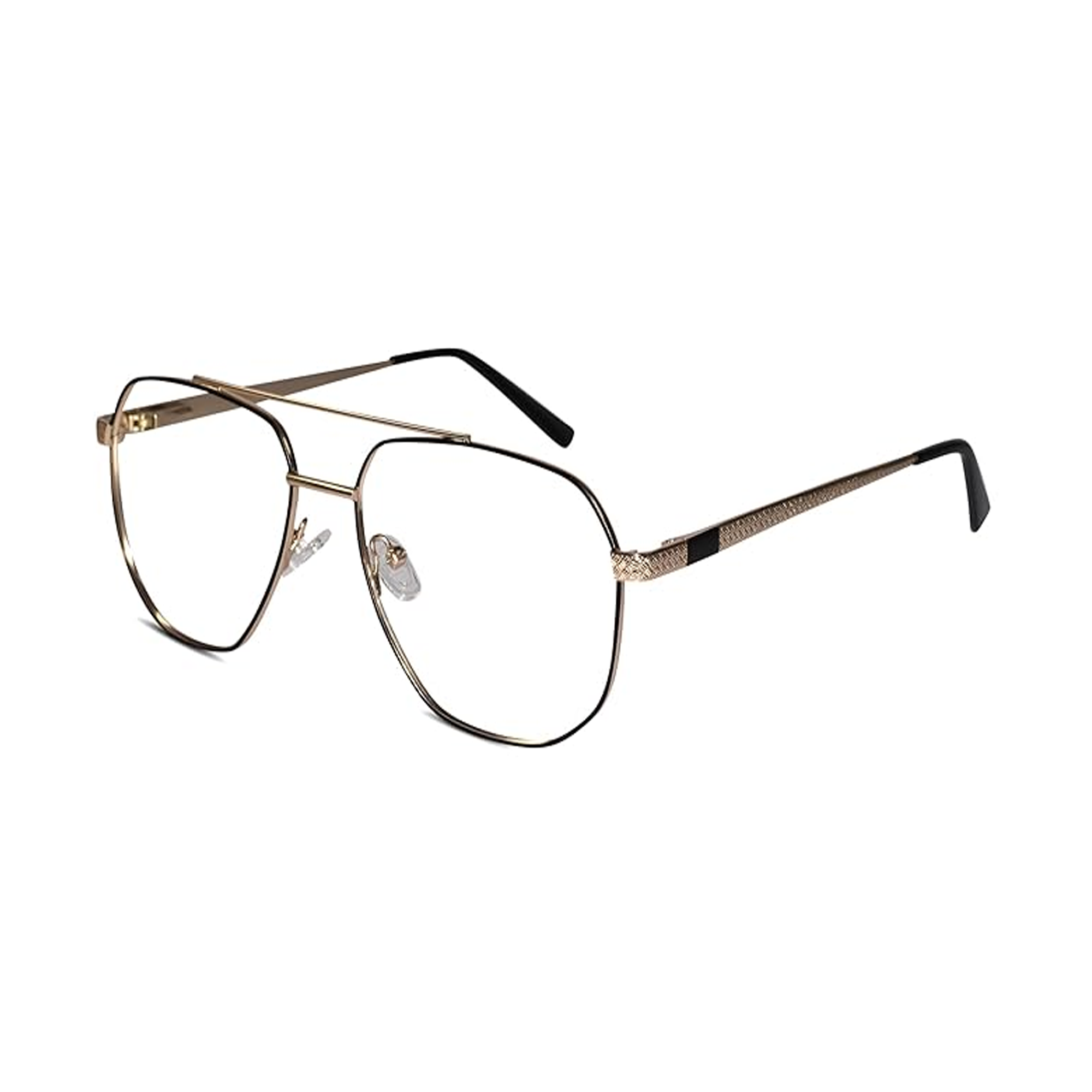Buy Gold Aviator Eyeglasses For Men Hexagonal Computer Glasses. Ultralight Frame 100% UV Protection at Rs. 1,090.