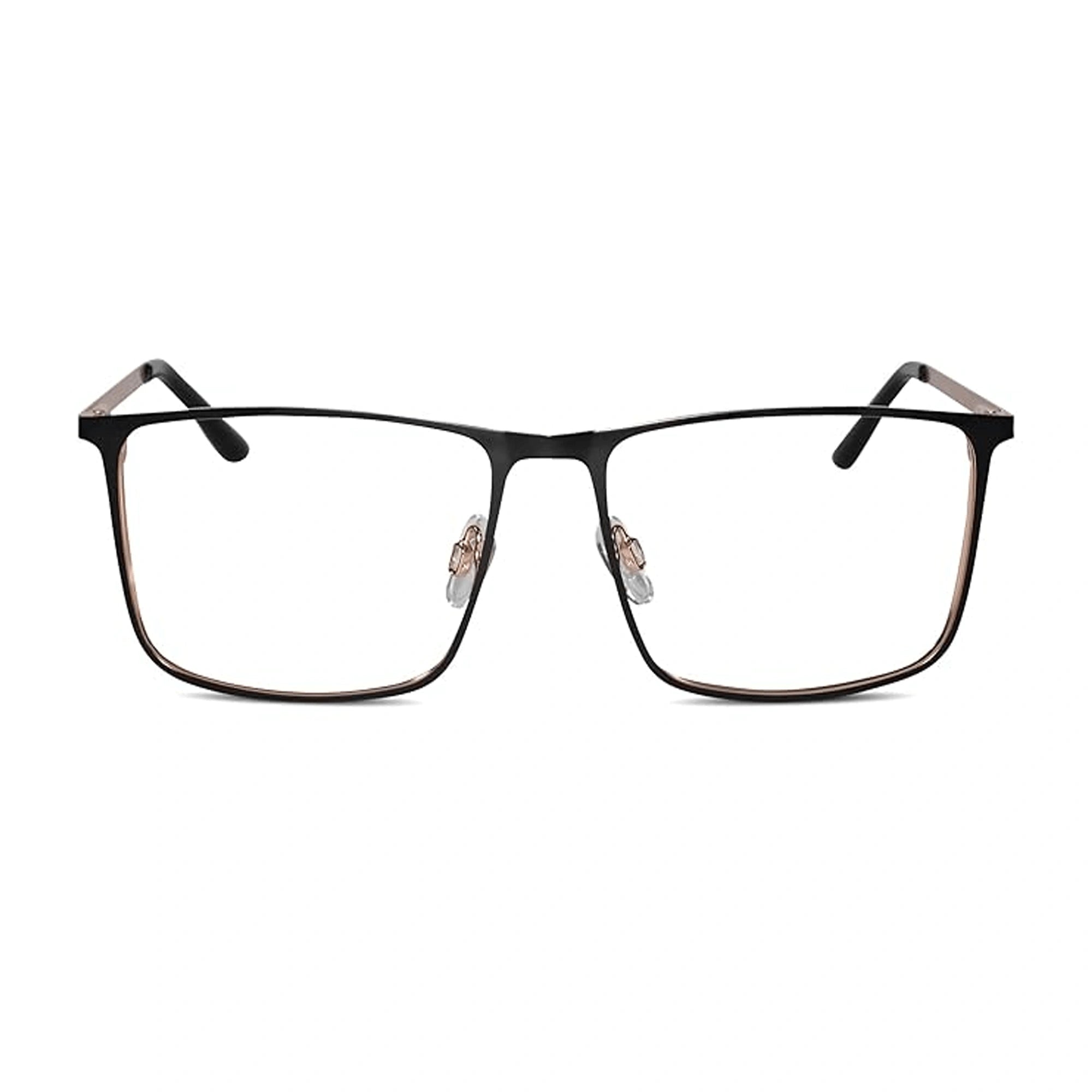 Gold Black Rectangular Eyeglasses For Men LKE8018-BLK-GOLD