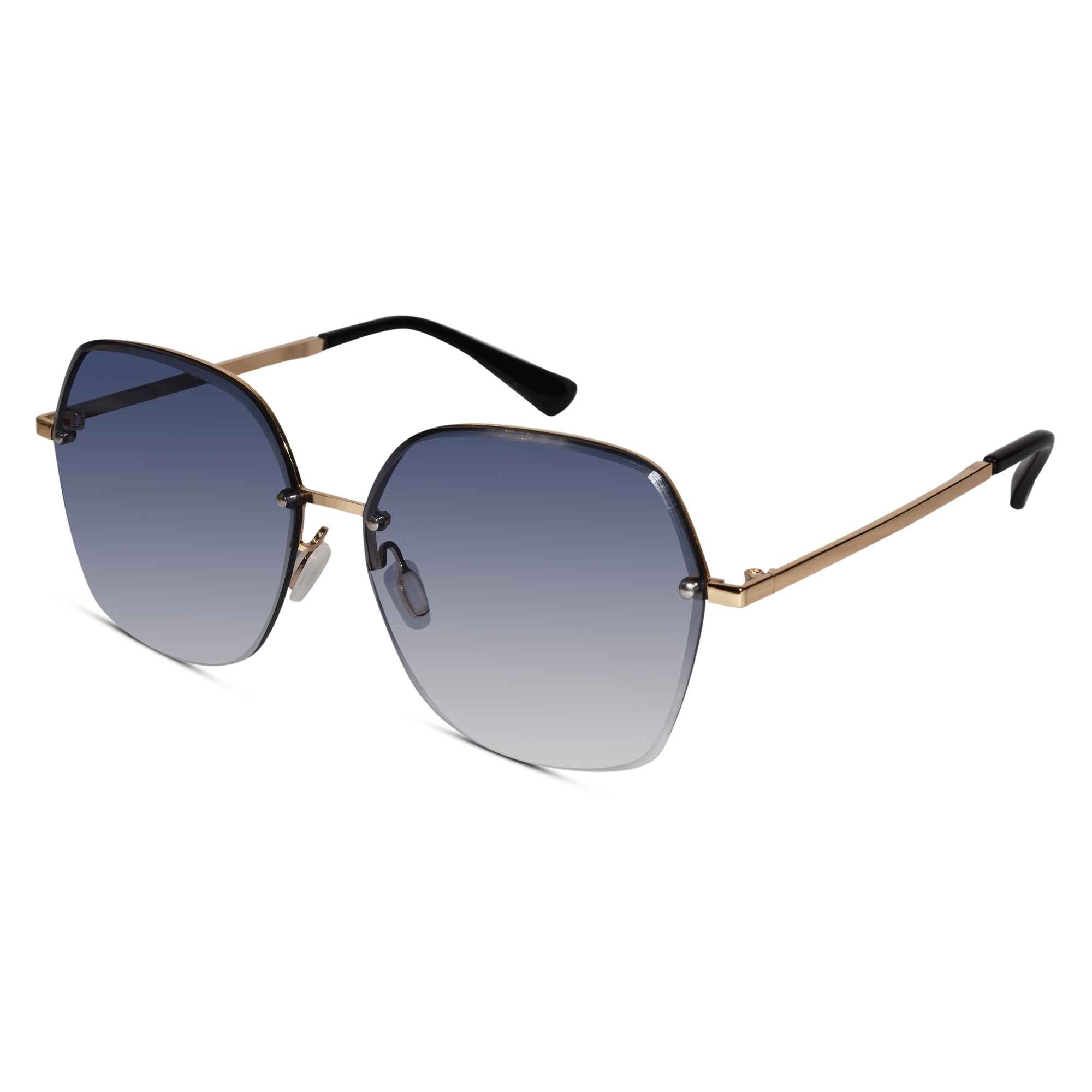 Gold Blue Oversize Sunglasses For Women