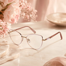 Gold-Pink Cateye Eyeglasses For Women