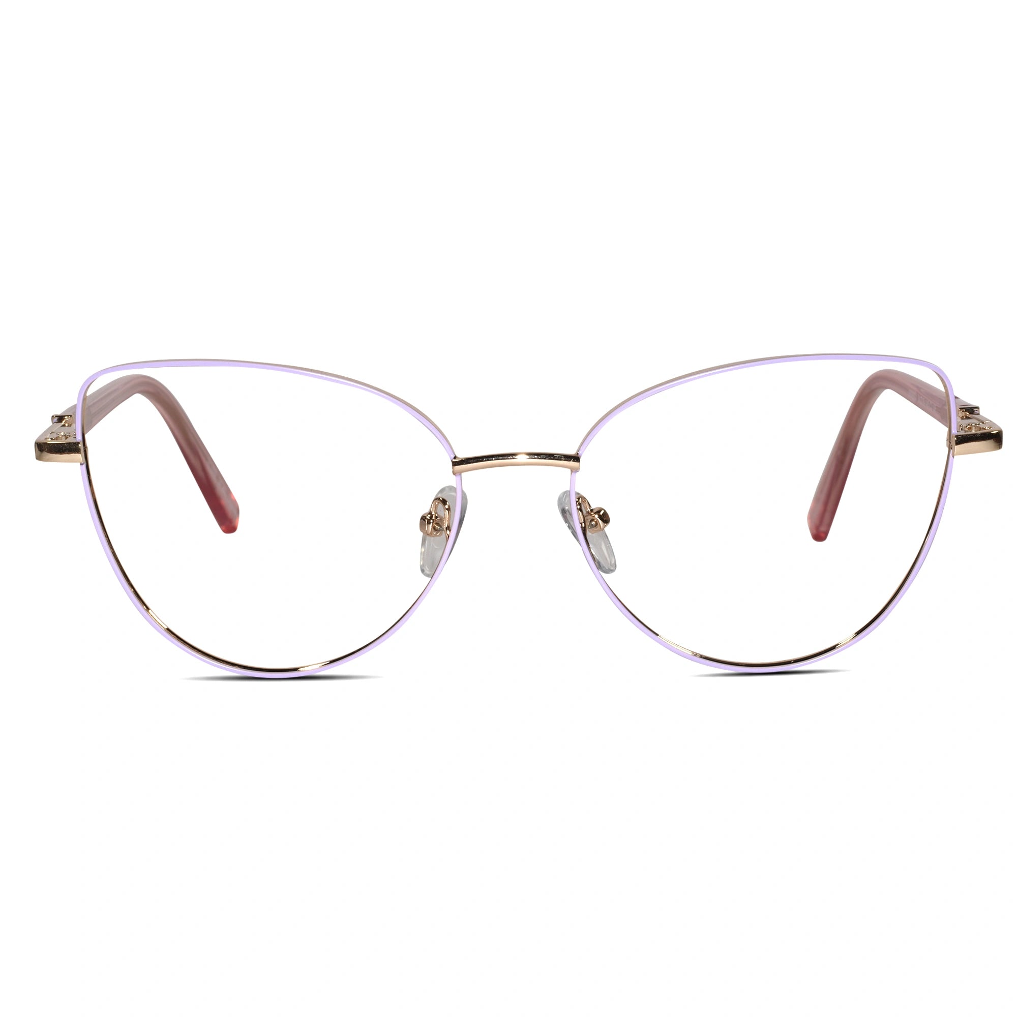 Gold-Pink Cateye Eyeglasses For Women LKE26074-PNK