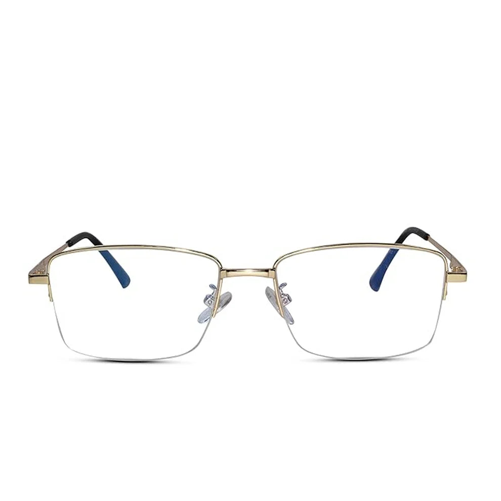 Sleek Gunmetal Half Rim Eyeglaases
