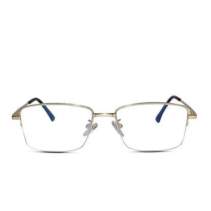 Sleek Gunmetal Half Rim Eyeglaases