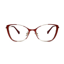 Gold Red Cateye Eyeglasses & Computer Glasses For Women