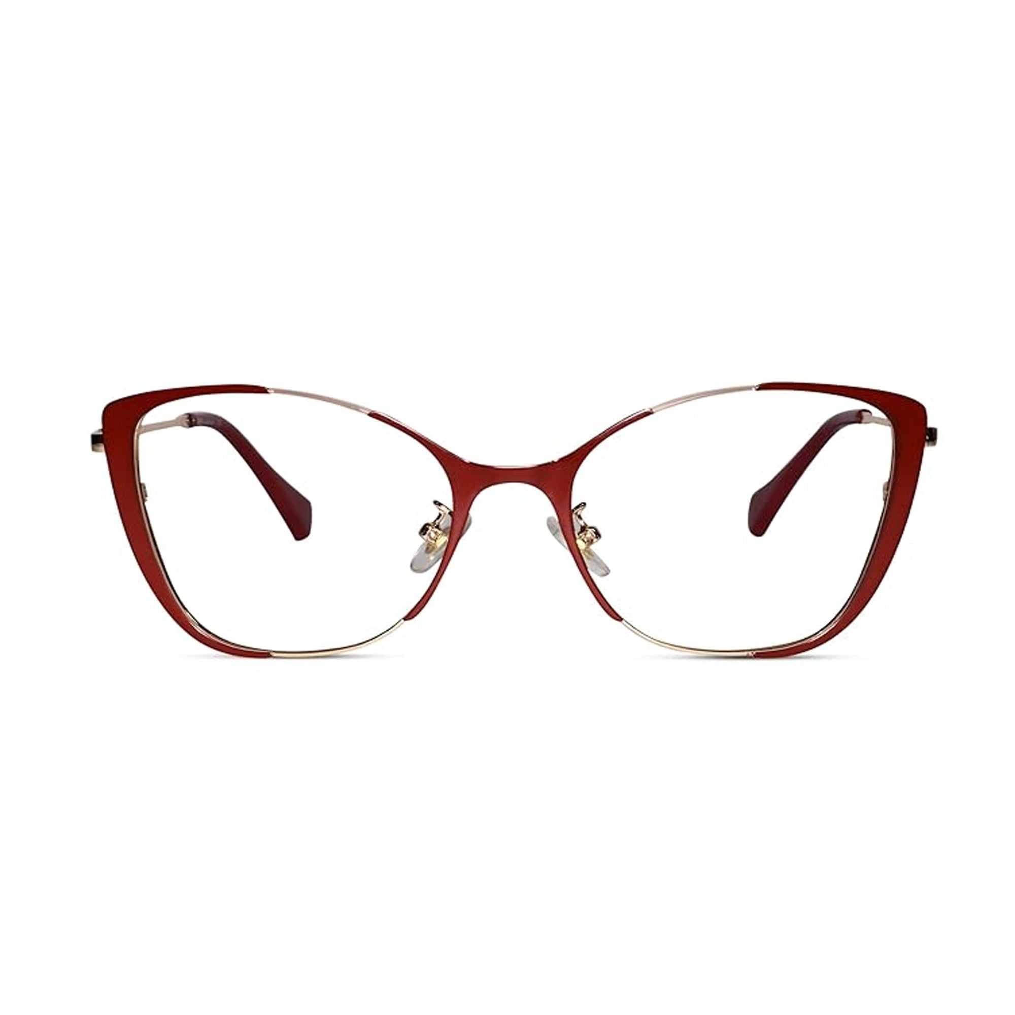Gold Red Cat eye Eyeglasses & Computer Glasses For Women LKM0002-RED