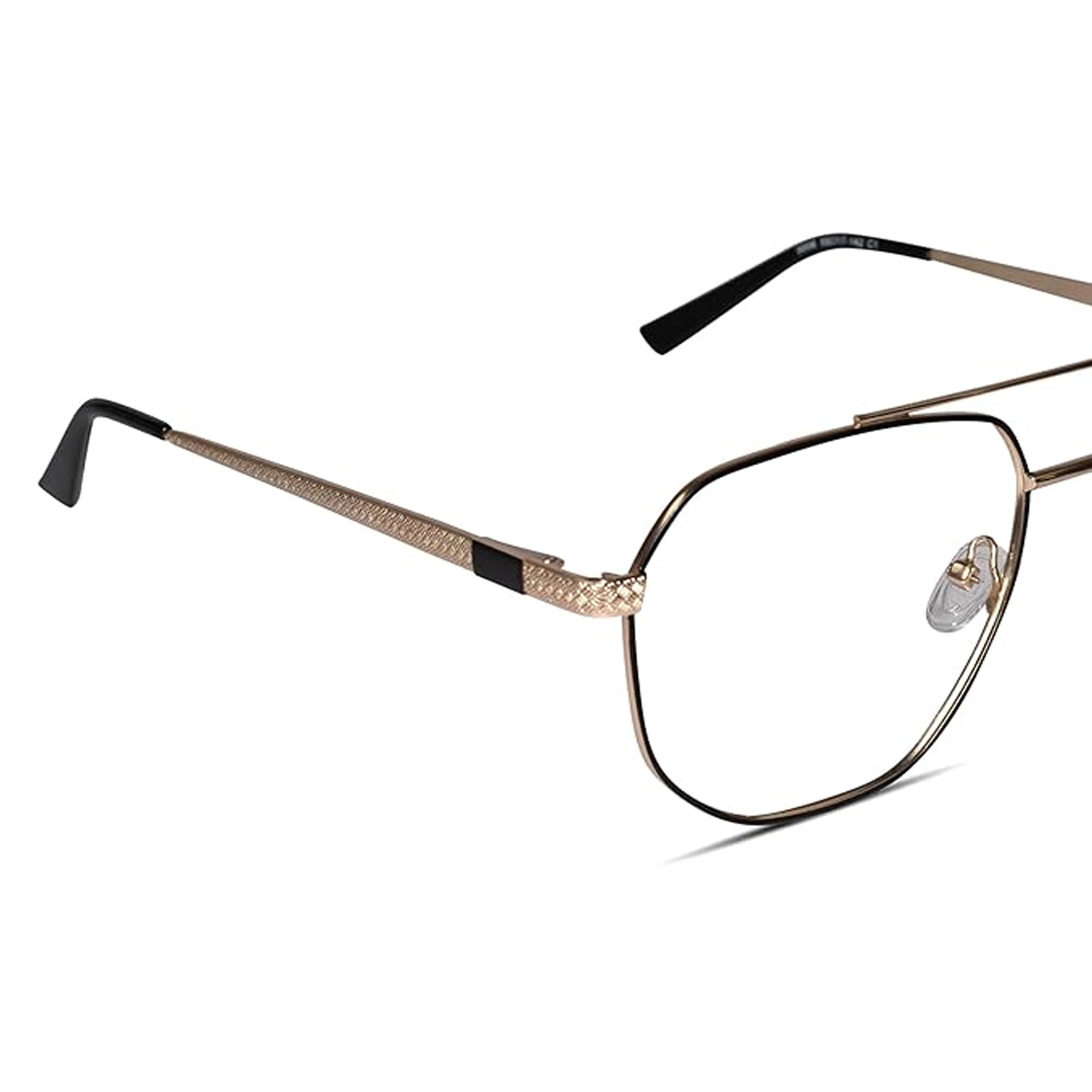 Gold Aviator Eyeglasses For Men ELE9006-BLK-GOLD