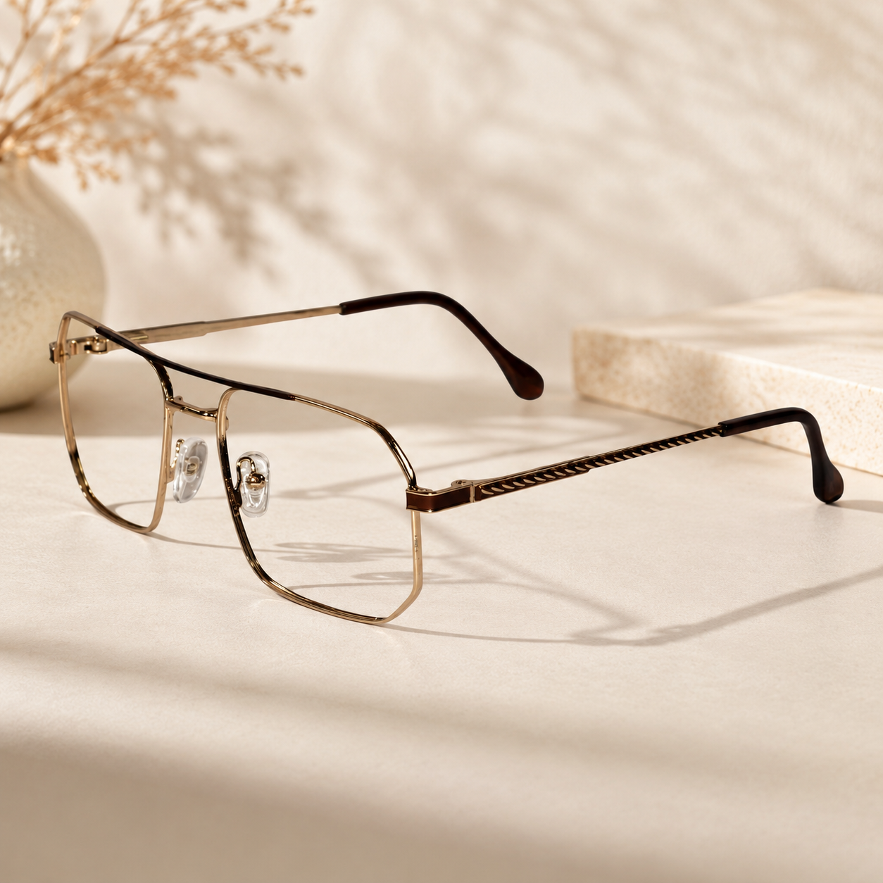 Gold Eyeglasses & Computer Glasses For Men ELE1107-Golden