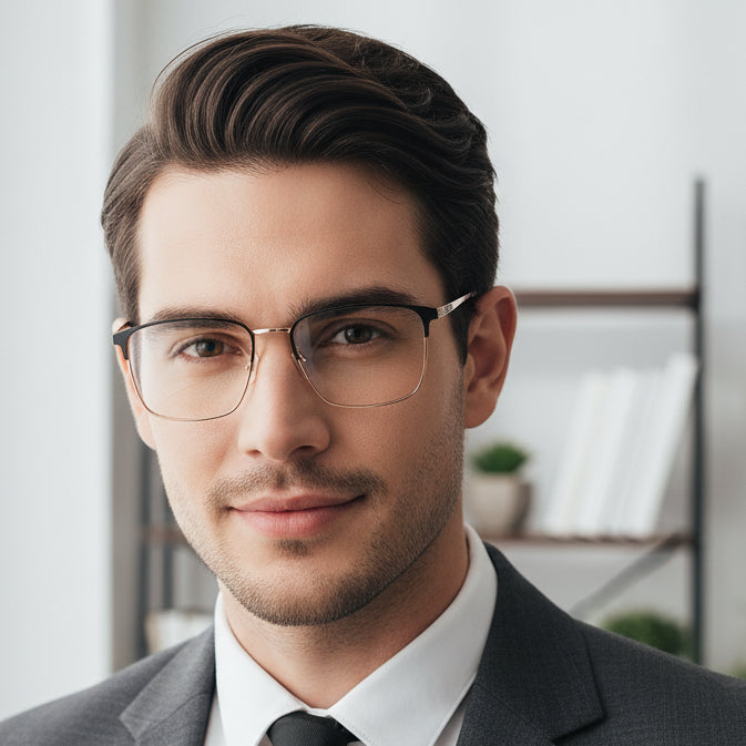 Shop UV Protection Gold Computer Glasses For Men. Anti-Reflective Coating for clear screen vision.