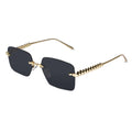 Gold Studded Rimless Sunglasses for Women ELS3038-BLK GOLD