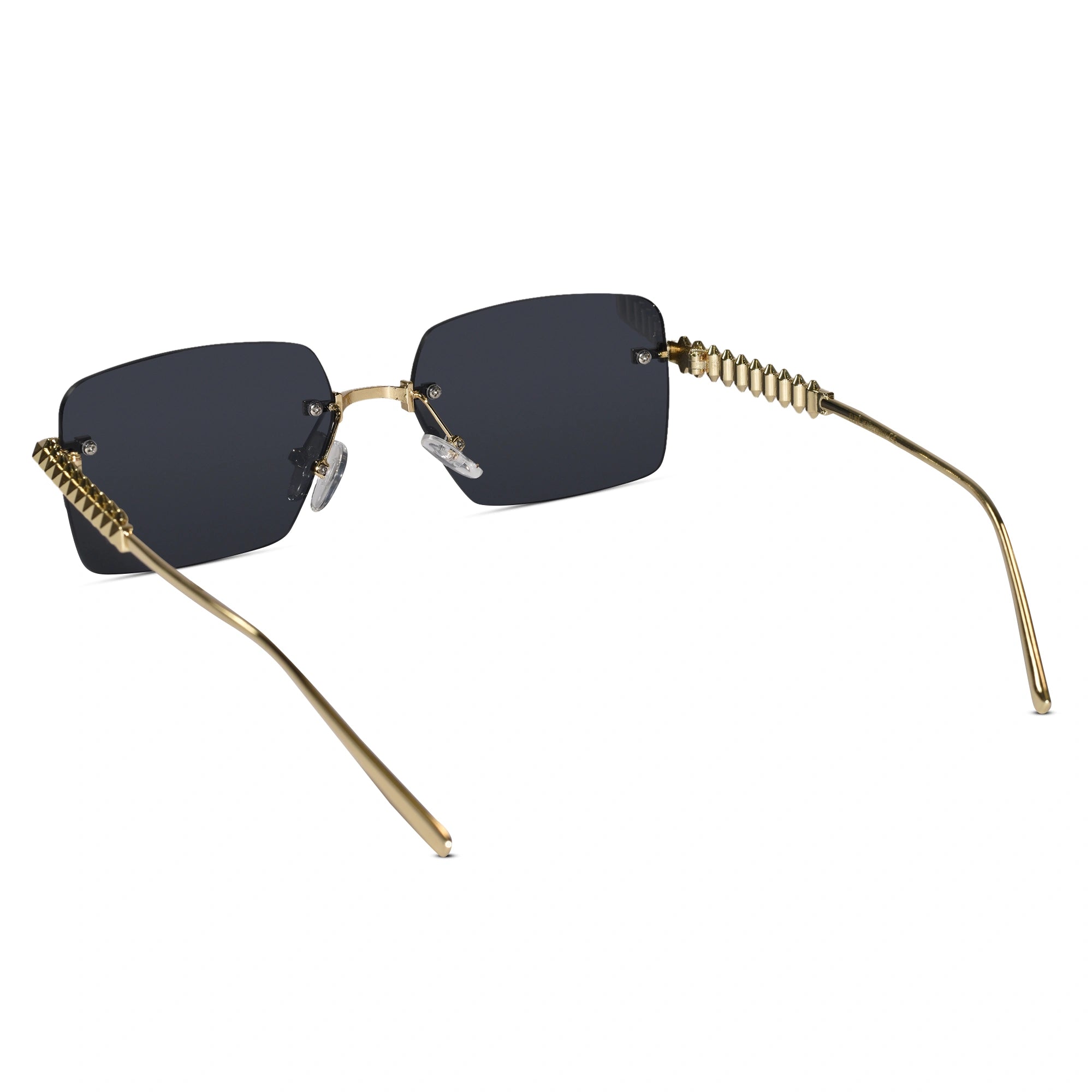 Gold Studded Rimless Sunglasses for Women ELS3038-BLK GOLD