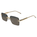 Gold Studded Rimless Sunglasses for Women ELS3038-GOLDEN