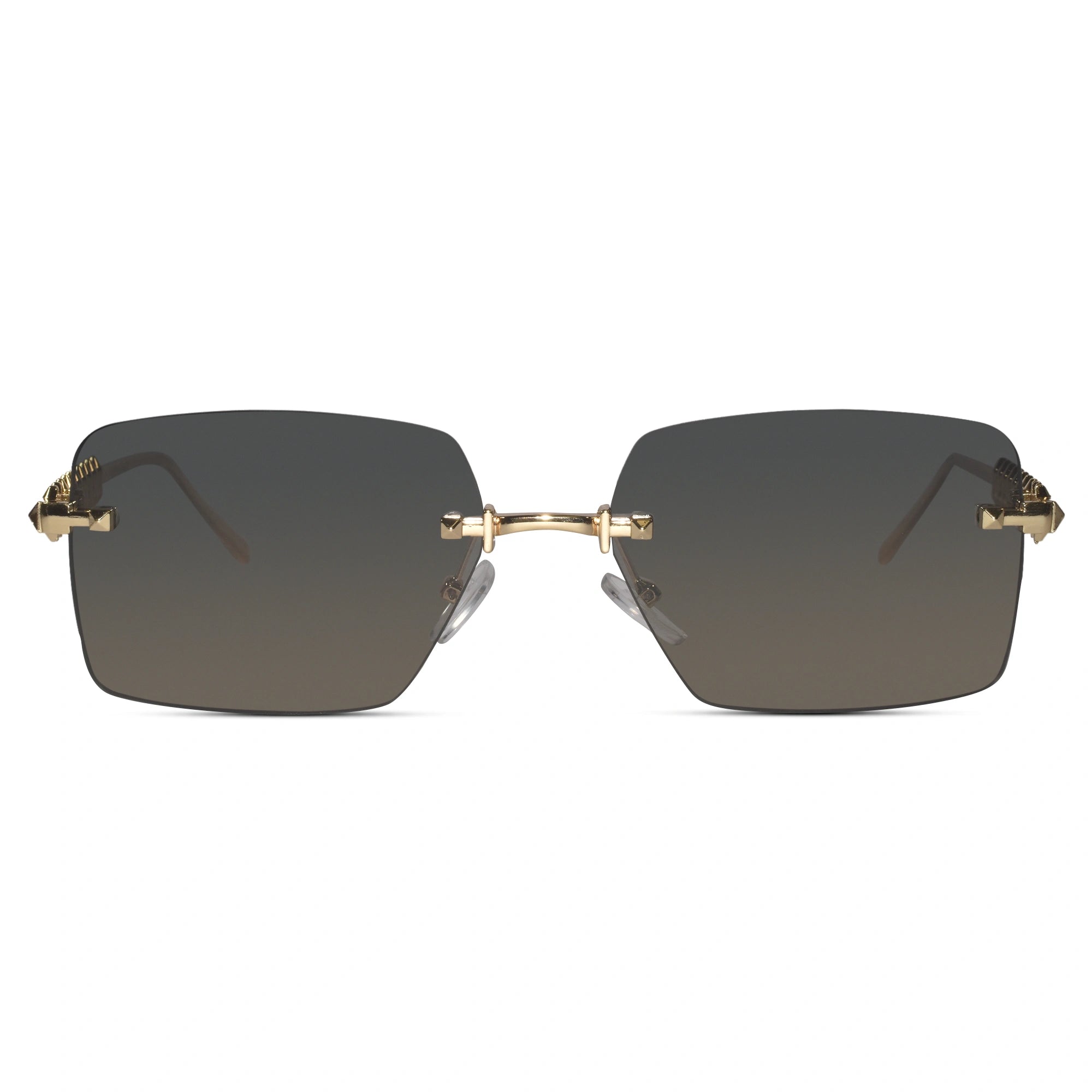 Gold Studded Rimless Sunglasses for Women ELS3038-GOLDEN