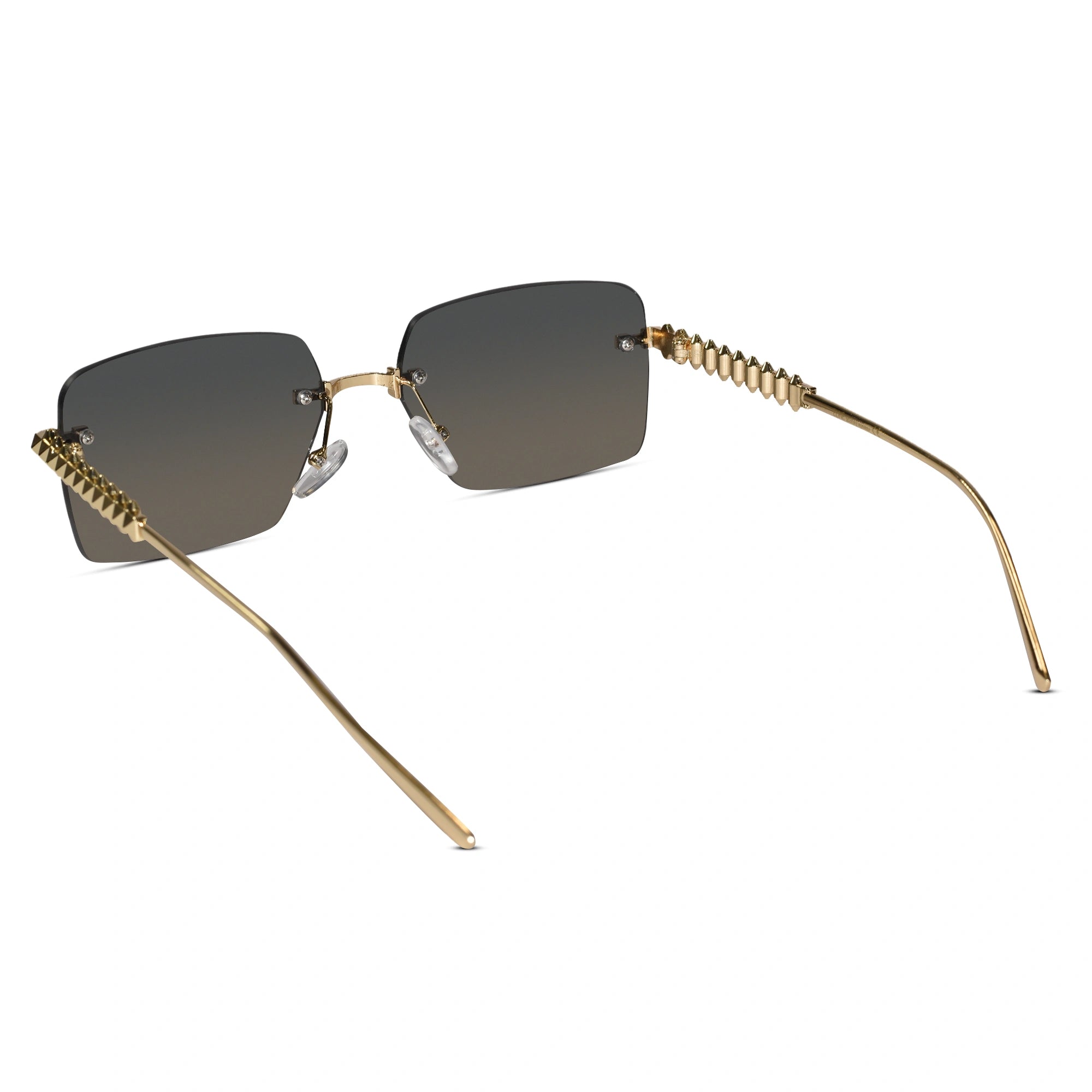 Gold Studded Rimless Sunglasses for Women ELS3038-GOLDEN
