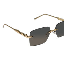 Gold Studded Rimless Sunglasses for Women