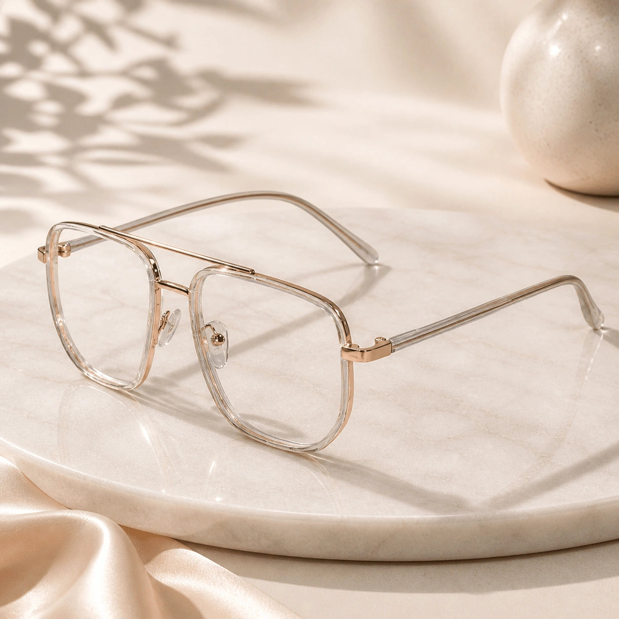Golden Aviator Full Frame Eyeglasses Men & Women LKE312-Golden