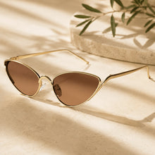 Golden Cateye Brown Sunglasses for Women